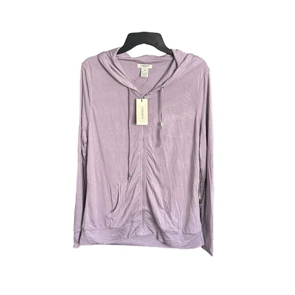 NWT VERTIGO PARIS Sz Medium Full Zip Hoodie Sweater Lavender Amethyst #M8-10 - Picture 1 of 8